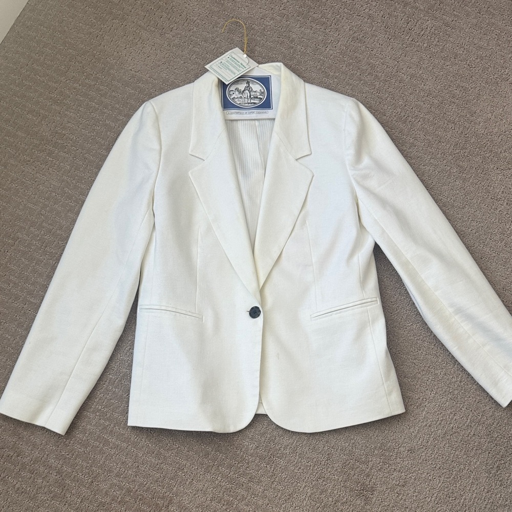 J. Crew White Single-Button Blazer